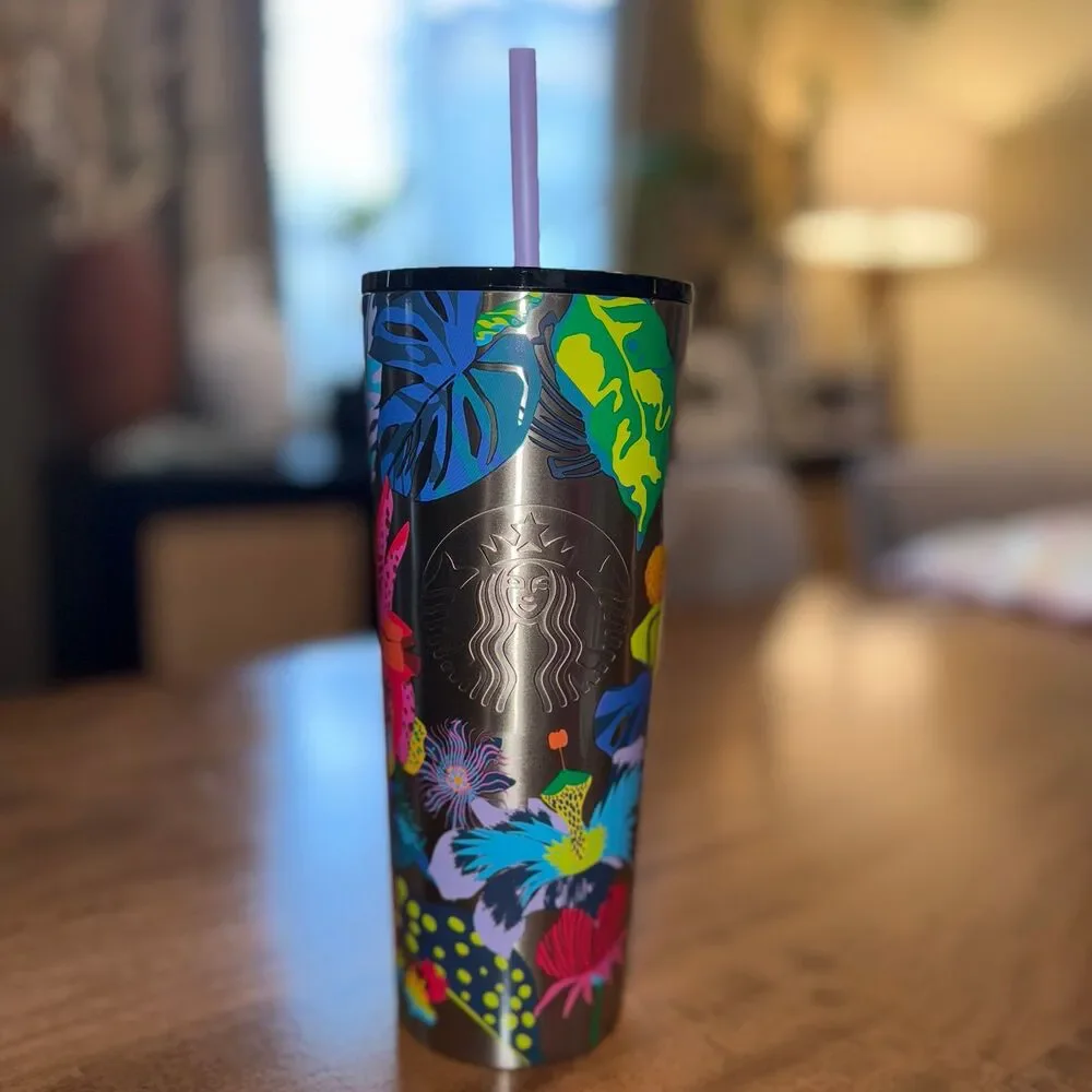 Starbucks Summer 2023 Immersive Florals Stainless Steel 24oz Venti Tumbler